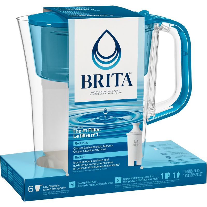 Brita Water Filter 6-Cup Denali Water Pitcher Dispenser with Standard Water Filter, 4 of 14