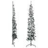 vidaXL Slim Artificial Half Christmas Tree with Flocked Snow 7 ft - 3 of 4