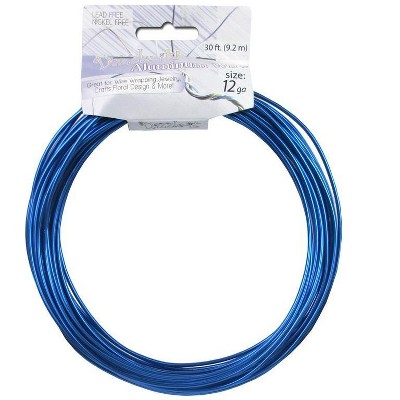 John Bead 12 Guage Royal Blue Aluminum Jewelry Wire, 30ft