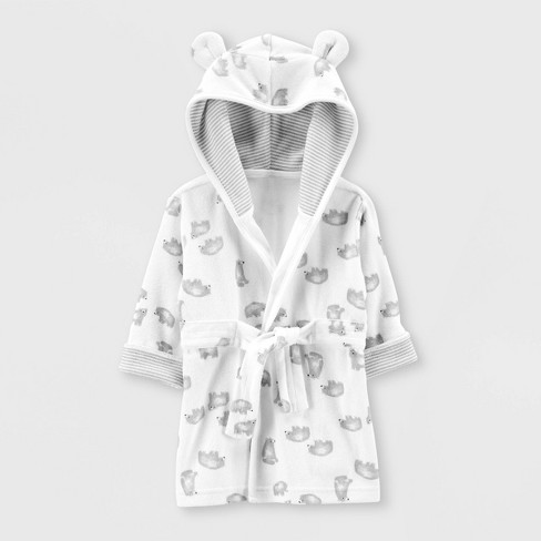 White Bear Hooded Bath Robe