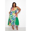 Slickblue Playful Marble Print Plus Size Tiered Midi Dress, Comfortable Stretch, Orange/Green, 1XL-3XL - 2 of 4