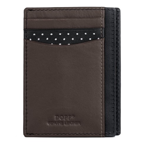 Dopp Alpha RFID Front Pocket Get-Away Wallet - Black Polished Cowhide