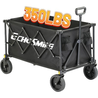MaseiKar Heavy Duty 350 Lbs Capacity Collapsible Wagon, Outdoor Folding Camping Wagons, Grocery Portable Utility Cart, Adjustable Rolling Carts