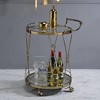 25" Zekera Serving Cart Champagne with Glass Shelves & Metal Wheels - Acme Furniture - 2 of 3