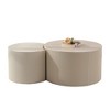 TOAOTBNBO Classic Coffee Table, Living Room Table with Circular Design, Contemporary Coffee Tables for Apartment, Creamy - 2 of 4