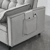 Kumasinova Modern Velvet Loveseat Futon Sofa Couch Pullout Bed, Convertible Lounge Sleeper Sofa Bed with Reclining Backrest, Toss Pillows, Pockets - 3 of 4