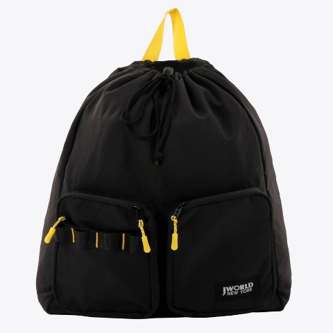 JWorld Mod Drawstring 18" Backpack - Black/Yellow