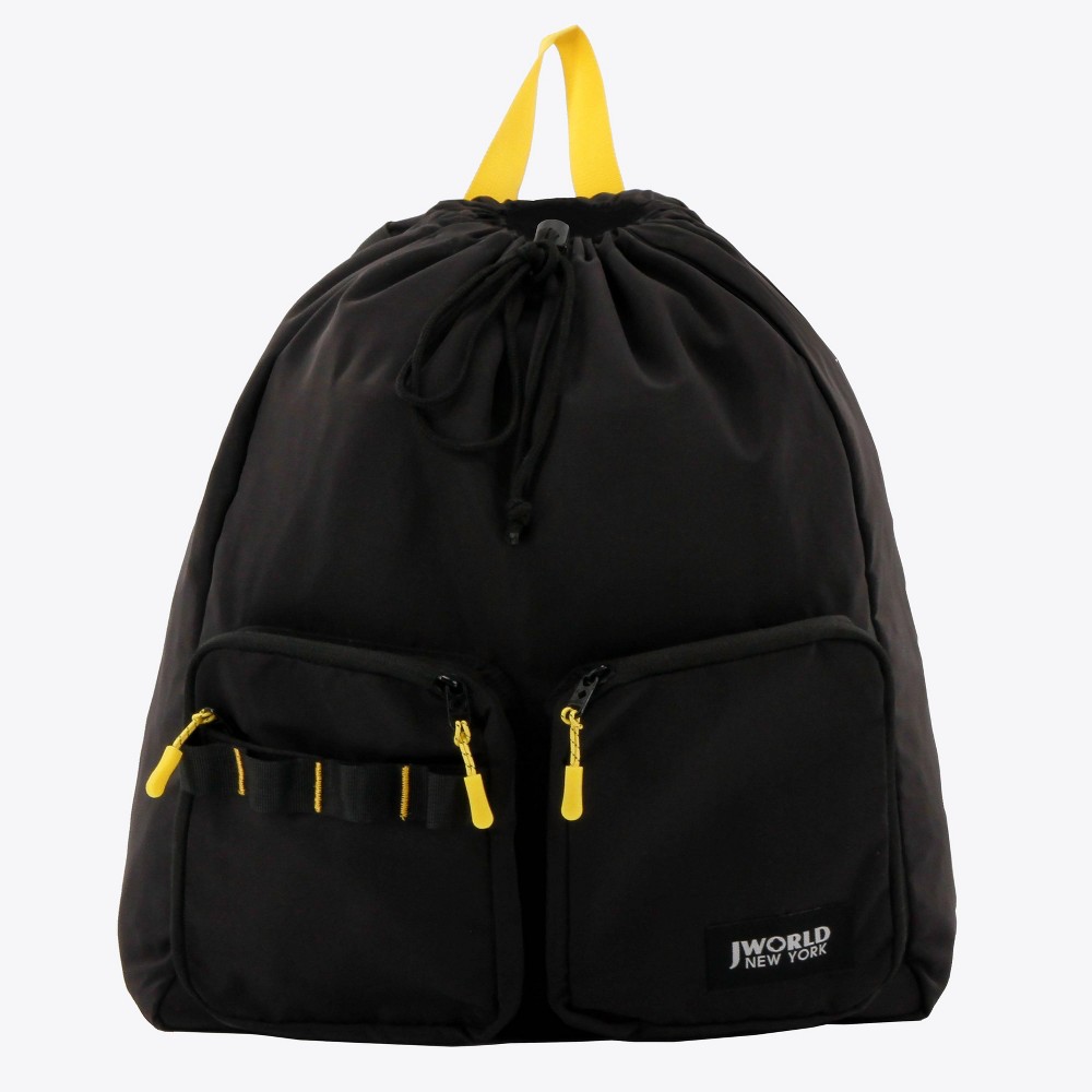 Photos - Backpack JWorld Mod Drawstring 18"  - Black/Yellow