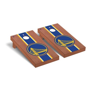 NBA Golden State Warriors Premium Cornhole Board Rosewood Stained Stripe Version