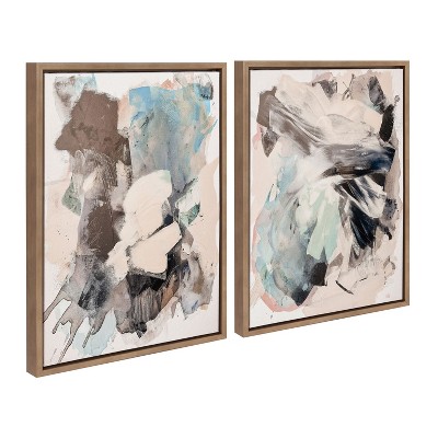 Kate and Laurel Sylvie Painted Flow I and II Framed Canvas Art Set by Amy Lighthall