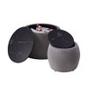 Round Storage Ottoman Coffee Table Footstool Set of 2 with Removable Top - 3 of 4