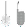 Joseph Joseph Flex Lite Silicone Toilet Brush with Slimline Holder Set, Flexible Head, drip, Anti-Clog deep Clean, 1 EA, Grey/White - 2 of 4