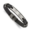 Chisel Stainless Steel Antiqued and Brushed Black Leather 8.75" ID Bracelet - 2 of 4