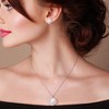 EVERLY JEWELRY | Sterling Silver 9.5-12.5 MM Cultured Freshwater Pearl 3 3/4 Cubic Zirconia Geometric Halo Necklace and Stud Earring Set - 4 of 4