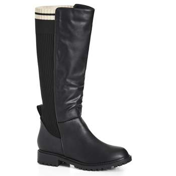 Women's WIDE FIT Elise Knee Boot - black | CITY CHIC