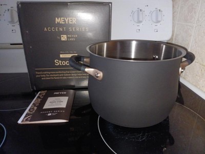 Meyer Accent Series Stainless Steel Stockpot, 5-Quart, Matte Black