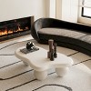 UPHA 40-Inch Modern Cloud-Shaped Coffee Table with Black Top and 3 White Ball Legs for Living Room - 3 of 4