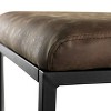 Elama 1 Piece Fux Leather Bar Chair in Brown with Black Base - 4 of 4