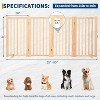 COZONY Freestanding Pet Gate, Wooden Dog Fence with 2 Support Feet, Collapsible Step-Over Barrier for Indoor Use - 3 of 4
