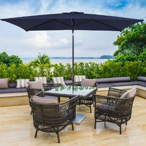Sonkuki 10x6.5 FT Outdoor Patio Umbrella Market Table Umbrella With a Crank for Garden, Deck and Pool - 1 of 4