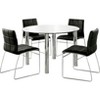 Aneston Glass Top Chrome Leg Round Dining Table Chrome - HOMES: Inside + Out: Contemporary 4-Seat Kitchen Table - 2 of 3