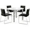 Aneston Glass Top Chrome Leg Round Dining Table Chrome - HOMES: Inside + Out: Contemporary 4-Seat Kitchen Table - image 2 of 3