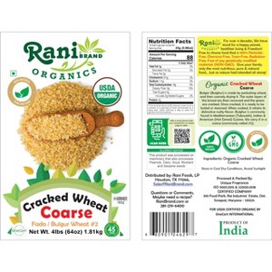 Cracked Wheat Coarse (Fada/Bulgur Wheat#2) - 64oz (4lbs) 1.81kg - Rani Brand Authentic Indian Products - 1 of 1