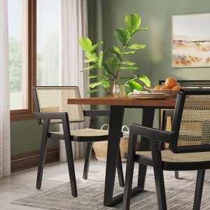 Wood Framed Woven Panel Dining Chair - Threshold™ - 1 of 4