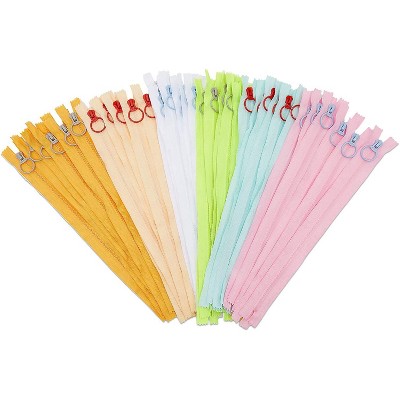 Juvale 36 Pieces #5 Nylon Moulded Plastic Zipper for Sewing Repair Kit Replacement, 12 inch, 6 Colors