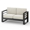 Outdoor Patio Loveseat Sofa with Cushions and Sturdy Aluminium Frame, All-Weather 2-Seat Sofa for Porch, Garden, Deck, or Backyard-The Pop Home - 3 of 4
