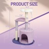 SEVOBAL Pet Tower 33in Cat Tree, Multi-level Cat Tower with Cat Scratching Post Padded Top Bed for Kittens and Indoor Cats, Purple, 21.6"*16"*31.5" - 2 of 4