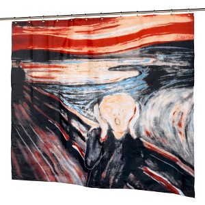 Carnation Home Fashions "The Scream" Museum Collection 100% Polyester Fabric Shower Curtain - Multi 70x72" - 1 of 3