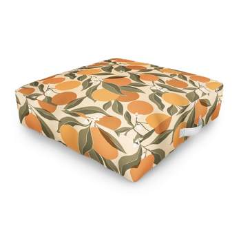 Cuss Yeah Designs Abstract Oranges Outdoor Floor Cushion - Deny Designs