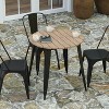 Merrick Lane Indoor/Outdoor Dining Table, 30" Round All Weather Poly Resin Top with Steel Base - 3 of 4