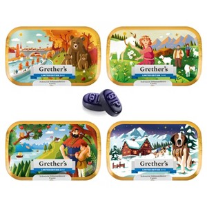 GRETHER'S Limited Edition Collectibles Sugarfree Blackcurrant Pastilles Remedy for Dry Mouth, Soothing Vocal Cords & Throat Relief, 4 Pack - 3.75 oz - 1 of 1