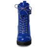 Allegra K Women's Zip Platform Lace Up Round Toe Chunky Heel Combat Boots - 3 of 4