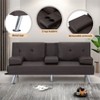 AndMakers 66.1 in. Faux Leather Twin Size Sofa Bed - 3 of 4