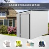 Resenkos Storage Garden Shed,Garden Sheds,4' x 7.7' Lean to Garden Storage Shed, Outdoor Metal Tool House with Lockable Door Vents, White - 3 of 4