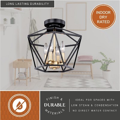 Vaxcel Turin Geometric Cage Ceiling Light - Thumbnail 4