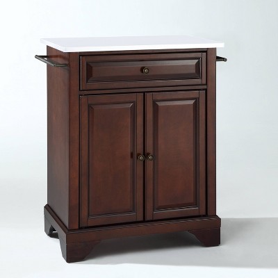 Lafayette Stone Top Portable Kitchen Island/Cart - Crosley: Granite Countertop, Adjustable Shelf, Towel Bar(s)