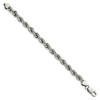 Black Bow Jewelry Men's 6mm Polished Rope Chain Bracelet in Stainless Steel - image 2 of 4