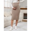 INSPIRE CHIC Women's Maternity High Waist Casual Side Split Stretchy Elastic Bodycon Sweater Skirt - 3 of 4