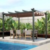 Tangkula 10x12ft Outdoor Aluminum Retractable Pergola Canopy Shelter Grape Trellis Brown - 3 of 4