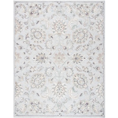 Light Blue Hand-Tufted Wool 8' x 10' Area Rug