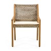 Christopher Knight Home Neva Outdoor Acacia Wood and Wicker Dining Chair with Cushion - 4 of 4