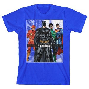 Justice League #OnFleek Boy's Royal Blue T-shirt - 1 of 3