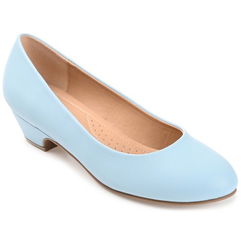 Blue low cheap heel