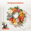 VEVOR Artificial Decorative Wreath, 24 in, Decorated with Hydrangeas, Roses, Wooden Sign, Year Round Wreath, Red&Orange&Yellow - 3 of 4