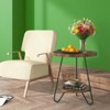 FONTOI Round End Table, 2-Tier Round Side Table, Coffee Table for Living Room, Bedroom, Apartment, Dorm, Dark Brown, 20.08"*17.32"*20.08" - 2 of 4