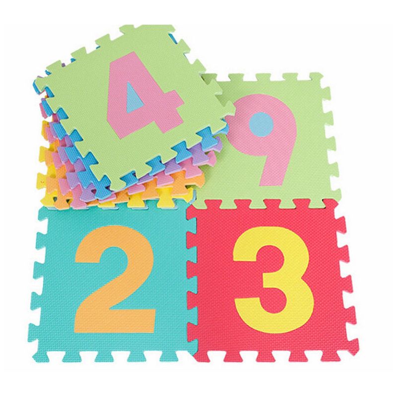 Insten Foam Alphabet & Numbers Floor Mat with Solid Colors, Soft Flooring for Kids Playroom, Yoga & Exercising, 11.6x11.6 in, 1 of 9